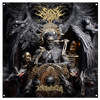 Signs of the Swarm album cover flag featuring official deathcore artwork – exclusive band merch from Merch Warfare