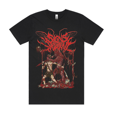 Signs of the Swarm Natural Selection t-shirt featuring brutal gore artwork – extreme deathcore merch from Merch Warfare