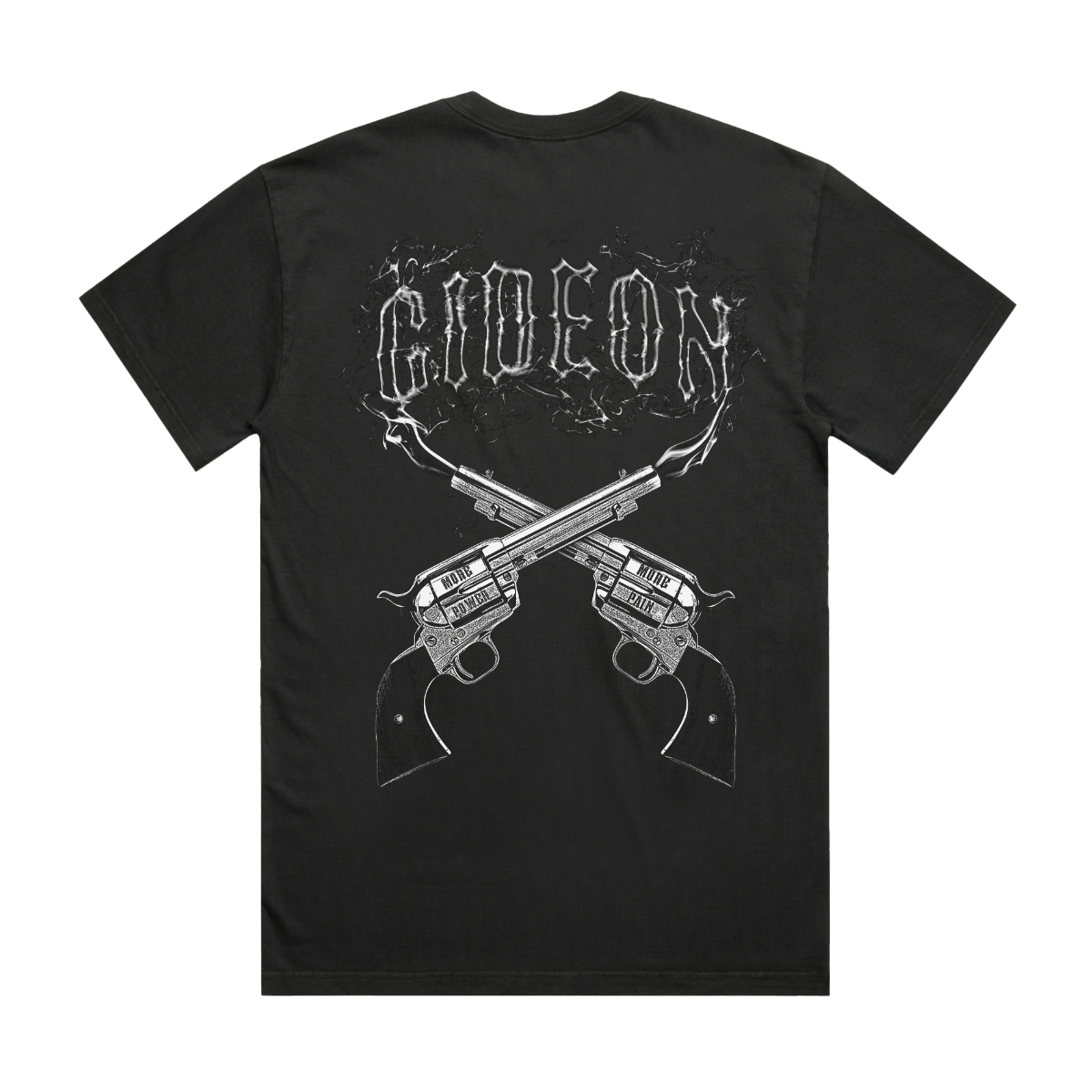 Gideon Bandmerch SMOKING REVOLVER // Tee (Faded Coal) โ Merch Warfare