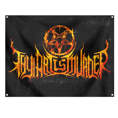 Thy Art Is Murder pentagram flame logo wall flag merch warfare deathcore death metal TAIM