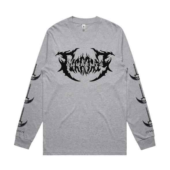 Currents Merch METAL LOGO // Longsleeve (Grey marle) – Merch Warfare